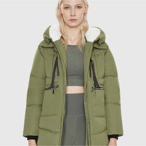 Orolay Olive Green Puffer Jacket with Hood